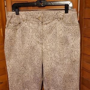 SNAKESKIN PRINT JEANS